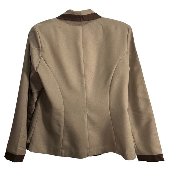 Wear Abouts Vintage Made in the USA Brown Tan Button Down Blazer Shoulder Pads - Picture 2 of 9